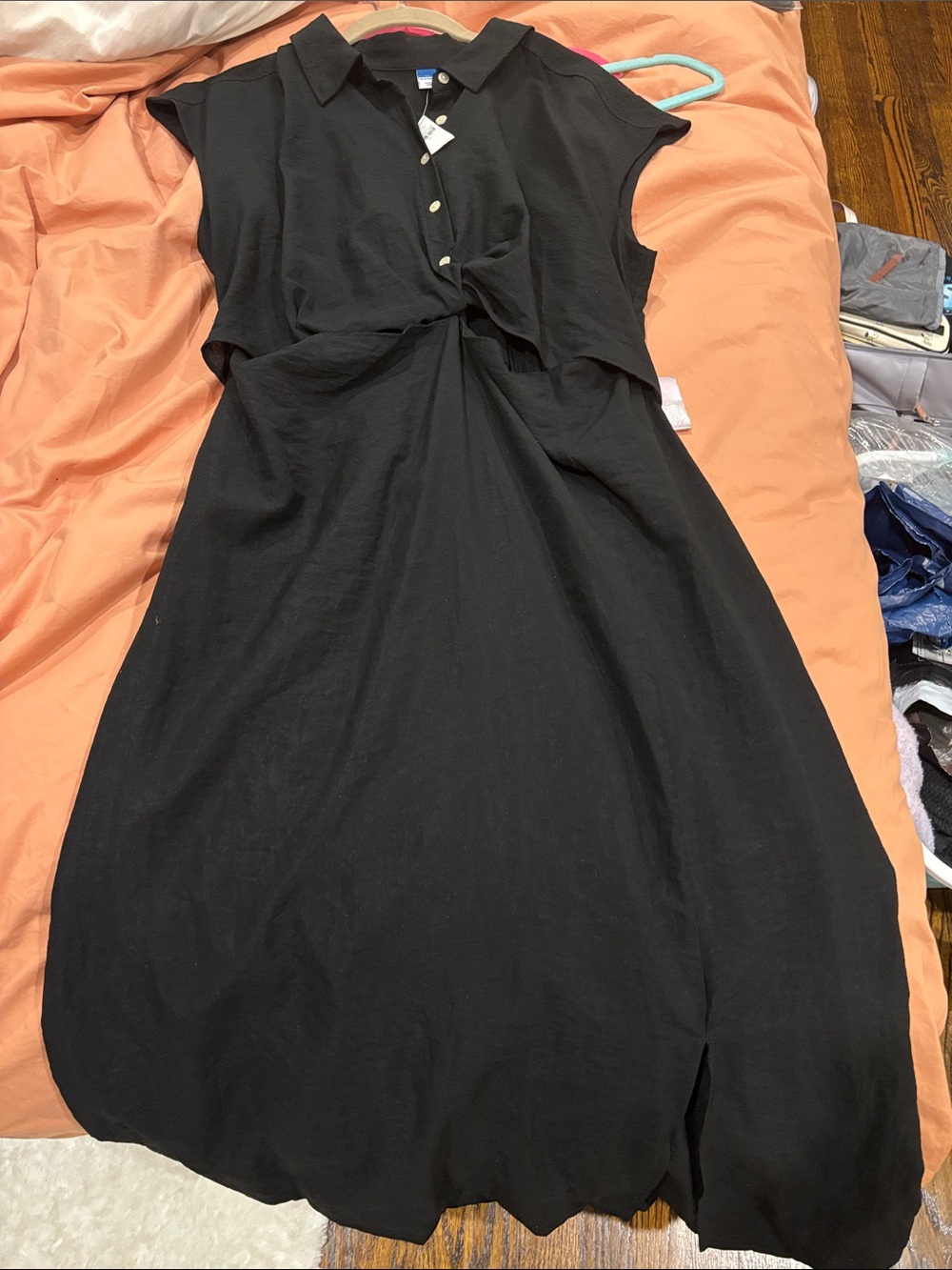 Old Navy Black Knot-Front Maxi Dress